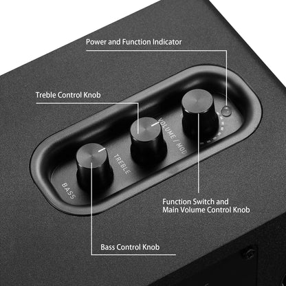 Sanyun SW208 3 Zoll Aktive Bluetooth Regallautsprecher - Schwarz