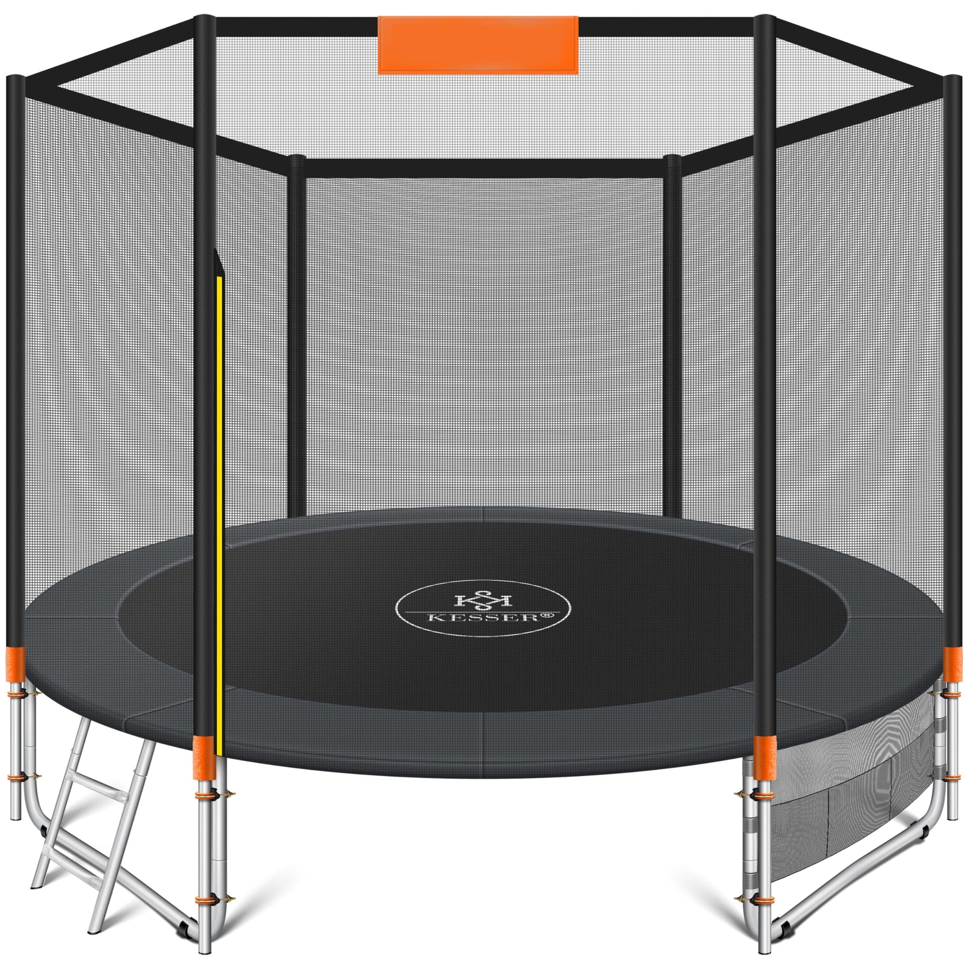 KESSER Gartentrampolin Ø 305 cm, Komplettset mit Sicherheitsnetz, Einstiegsleiter und Seitentasche