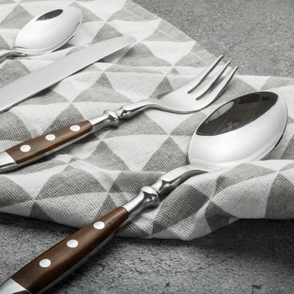 Alata Berlin Besteck Set – Edelstahl 30tlg. braune Griffe, rustikal