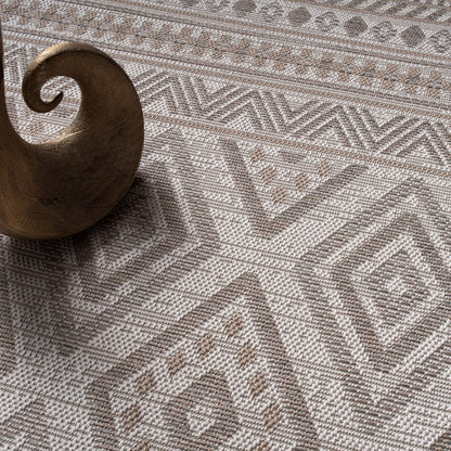 Paco Home Outdoor Teppich Boho Flachgewebe Beige 160x220 cm