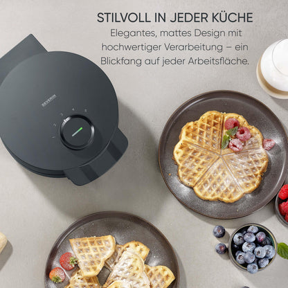 SEVERIN Waffeleisen Black Line WA 2117, Herzwaffeln, 1.000 W