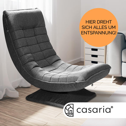 Casaria® Boden Lounge Sessel verstellbar, 360° drehbar - Grau