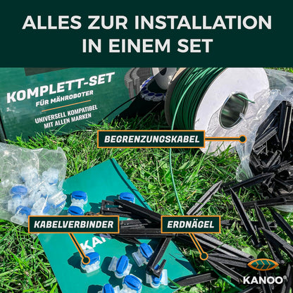 kanoo Mähroboter Begrenzungskabel Set, 150 m Kabel + 300 Erdnägel