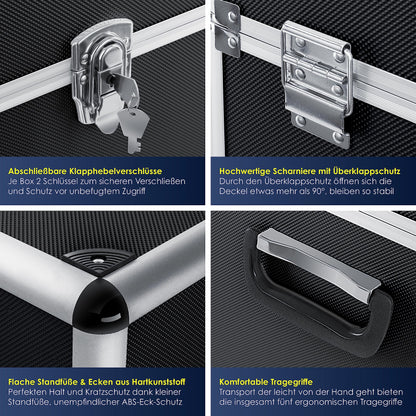 Masko® 3er SET Alu Boxen – Robuste Transport- & Lagerkisten