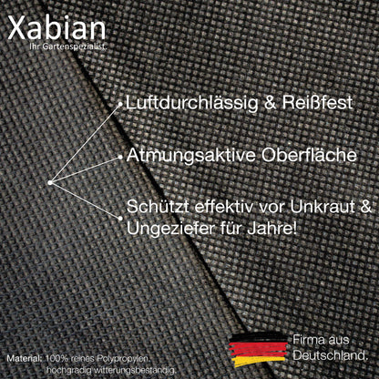 Xabian Unkrautvlies 150g/m² reissfest Gartenvlies - 100m² Rollenset