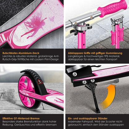 KESSER® Fairy Klappbarer City-Tretroller Kickscooter - Pink