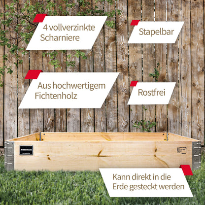 Schroth Home Hochbeet Palettenrahmen 120x80x20cm Fichtenholz 3er-Set