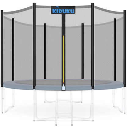 KIDUKU Trampolin Ersatznetz Sicherheitsnetz Ø 427 cm, 8 Stangen mit Reissverschluss und Karabinerhaken