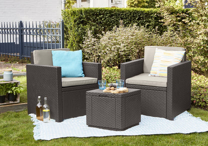Allibert by Keter Cube Hocker mit Stauraum, braun, inkl. Kissen
