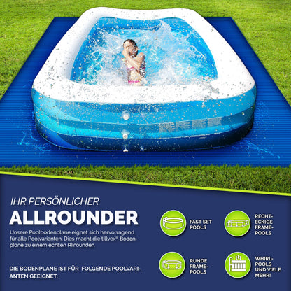 tillvex Pool Bodenplane 396 x 396 cm für Pools bis Ø 366 cm