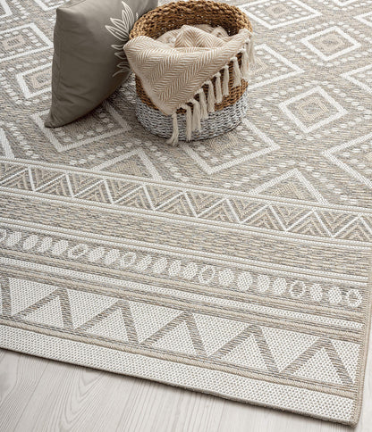 the carpet Calgary Outdoor Teppich, Boho Vintage, Beige, 200 x 280 cm