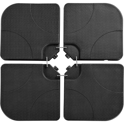 Yaheetech Sonnenschirmständer 4-teilig, Ampelschirmständer befüllbar, schwarzer HDPE-Kunststoff, für Bodenkreuz
